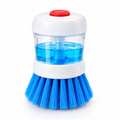 Single Sided Plastic Dish Washbasin Cleaning Brush With Liquid Soap Dispenser, Bristle Material: Microfiber