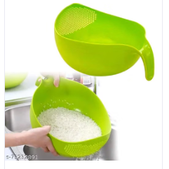Multipurpose Vegetable Strainer Rice Washing Bowl