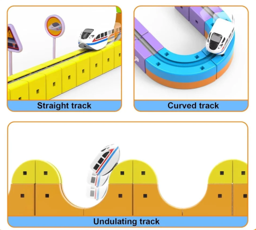 Magnet plastic Electric Train Set, 3D Infinity Track with Flexible Tracks for Kids