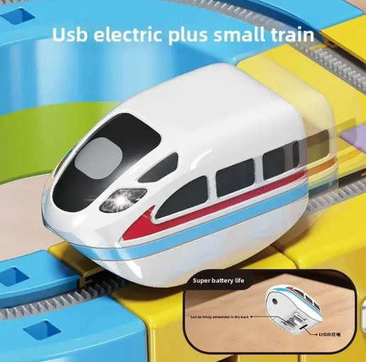 Magnet plastic Electric Train Set, 3D Infinity Track with Flexible Tracks for Kids