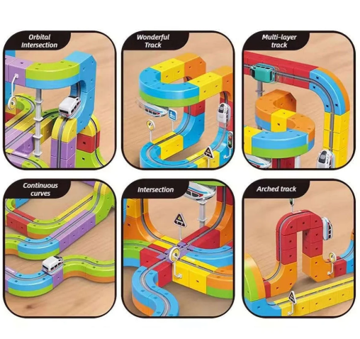 Magnet plastic Electric Train Set, 3D Infinity Track with Flexible Tracks for Kids