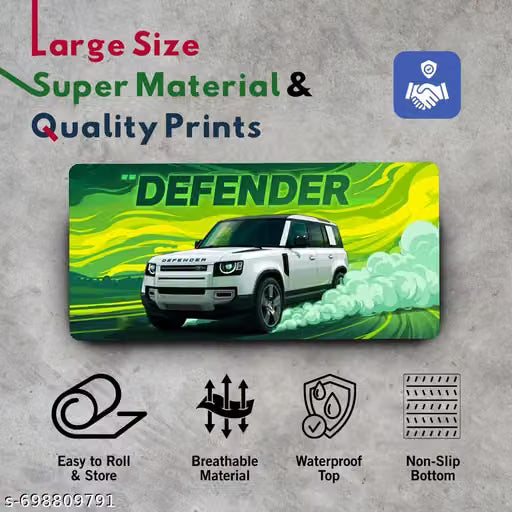Defender Car Design Large Keyboard Mat, Anti-Slip Waterproof Mouse Pad