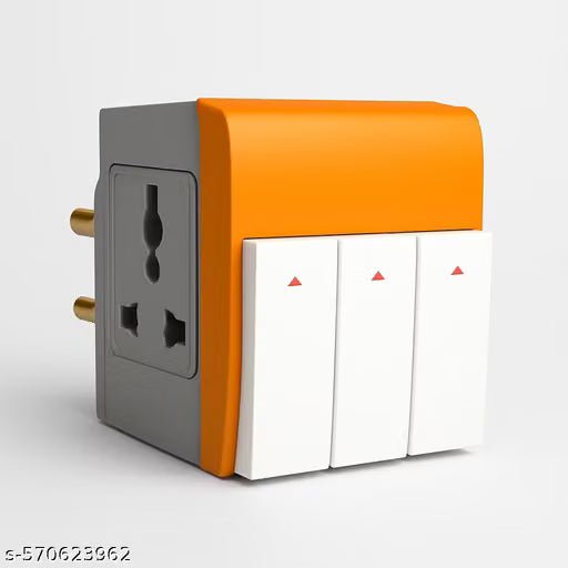 3 Pin Multi Plug Adapter with Individual Switches – Universal Socket