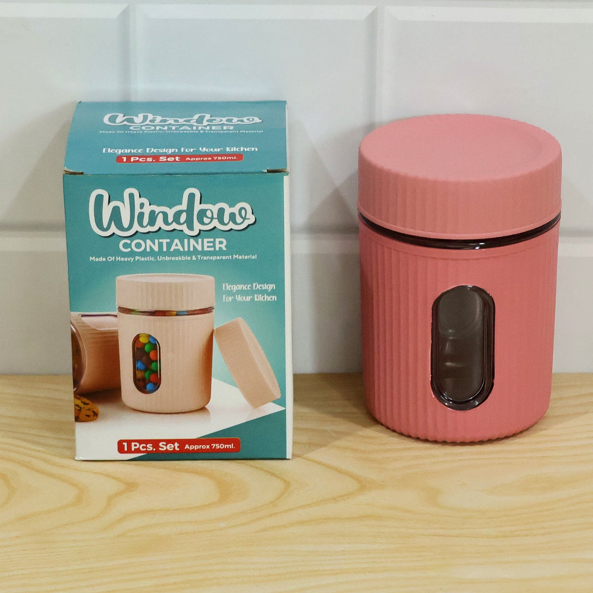 Plastic Storage Container 750 Ml With Window And Screw Lid (1 Pc)
