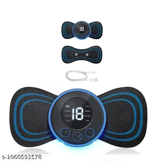 Mini Portable EMS Massager Electric Cervical Pulse Patch with LCD Display