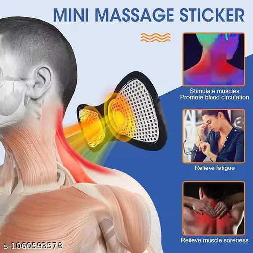 Mini Portable EMS Massager Electric Cervical Pulse Patch with LCD Display