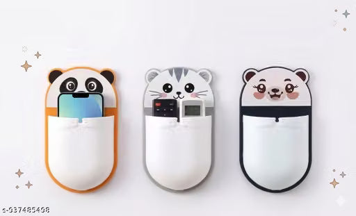 Wall Mounted Mobile Phone Holder (3 Pcs Multicolor)