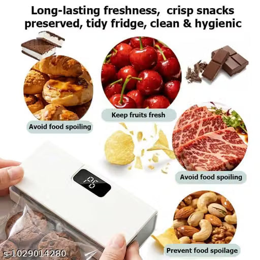 Covitezy 2 in 1 Rechargeable Bag Sealer with Cutter, Portable Heat Sealing Machine with LED Display for Kitchen